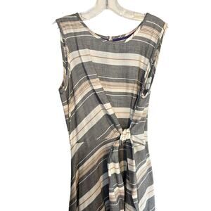 Violet Weekend Large Wrap Women's Sleeveless Sun Dress Stripe Miss Size 12 14